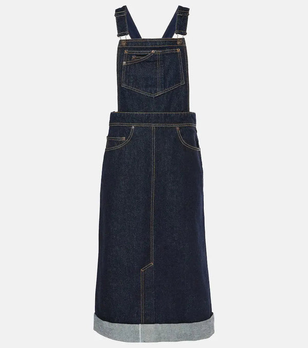 Victoria Beckham Convertible denim midi skirt | LYBSTORE