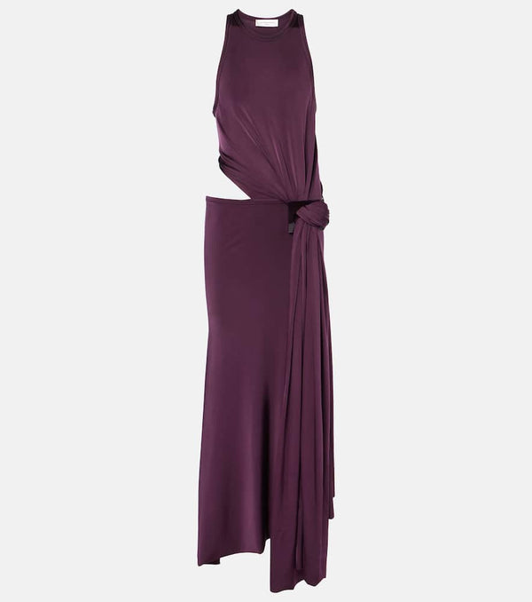 Victoria Beckham Cutout draped jersey midi dress