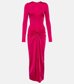 Victoria Beckham Gathered jersey midi dress