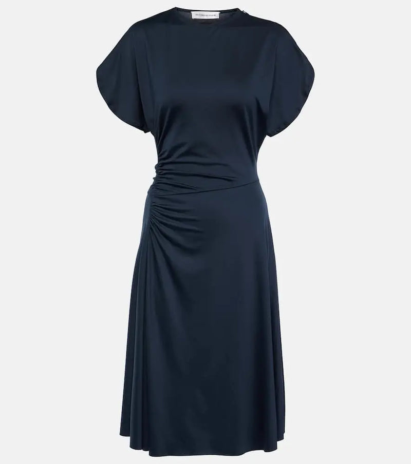 Victoria Beckham Gathered midi dress | LYBSTORE