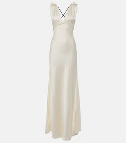 Victoria Beckham Gathered open-back crêpe satin gown