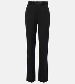 Victoria Beckham High-rise wool-blend straight pants | LYBSTORE