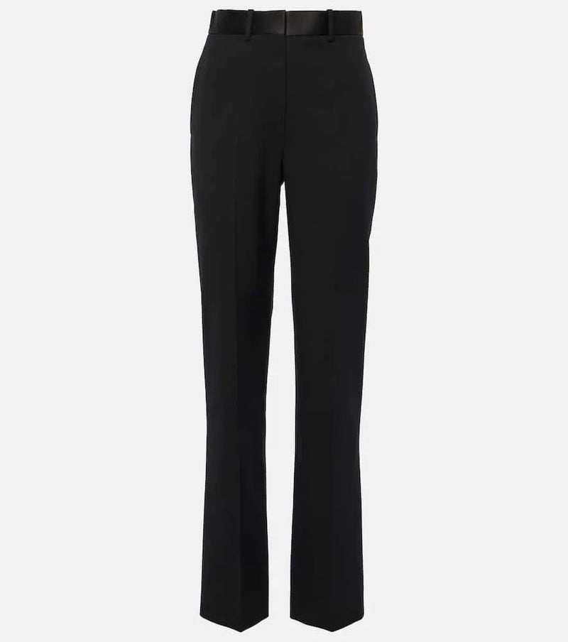 Victoria Beckham High-rise wool-blend straight pants | LYBSTORE