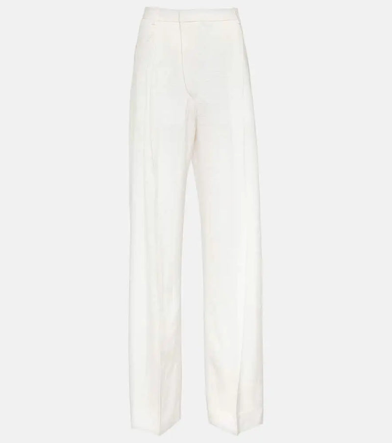 Victoria Beckham Pleated high-rise wide-leg pants | LYBSTORE