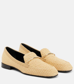 Victoria Beckham Raffia and leather loafers