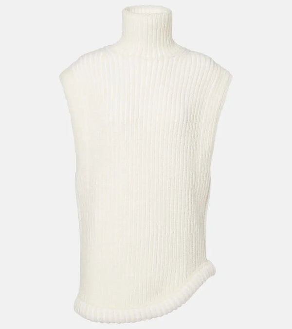 Victoria Beckham Ribbed-knit turtleneck sweater vest | LYBSTORE