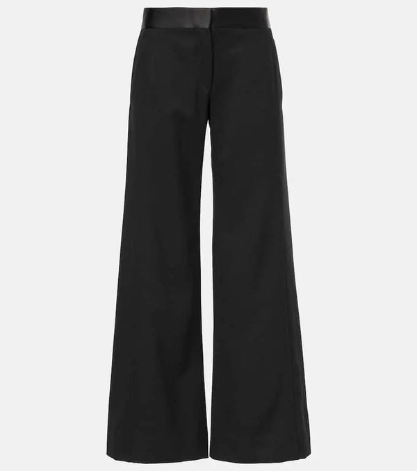 Victoria Beckham Side Panel wool-blend wide-leg pants | LYBSTORE