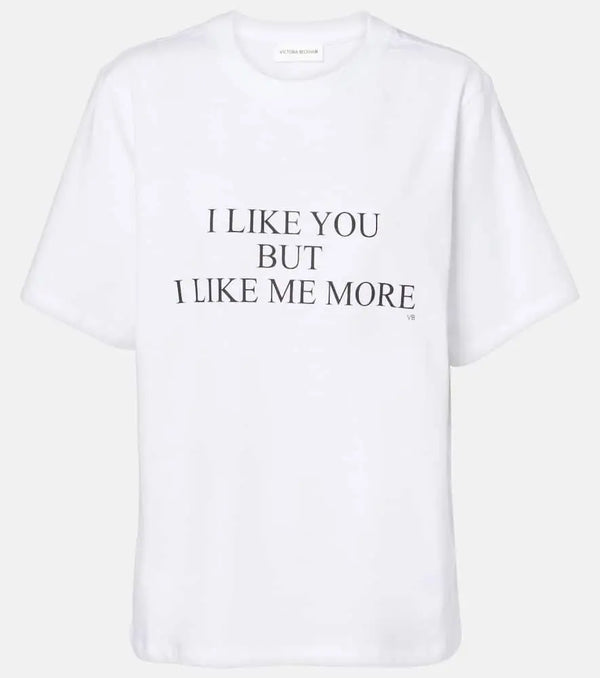 Victoria Beckham Slogan cotton-jersey T-shirt | LYBSTORE