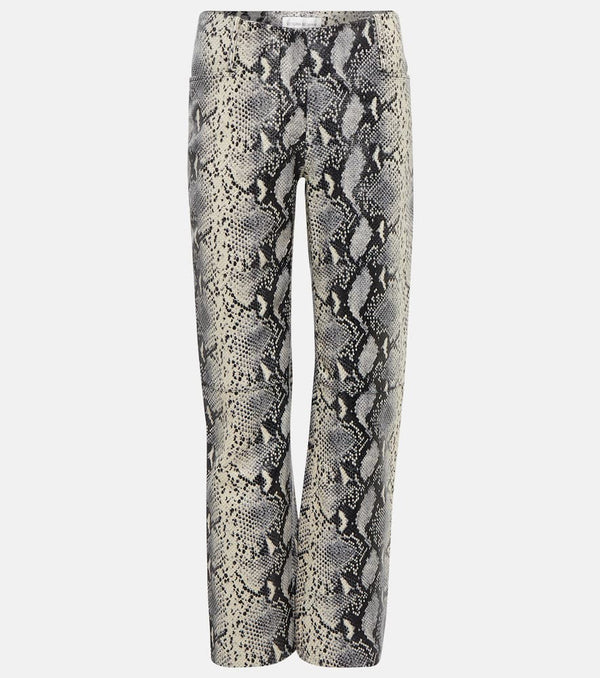 Victoria Beckham Snake-print straight leather pants