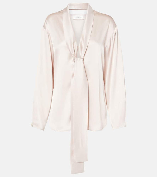 Victoria Beckham Tie-neck satin blouse