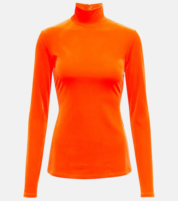 Victoria Beckham Velvet turtleneck top | LYBSTORE