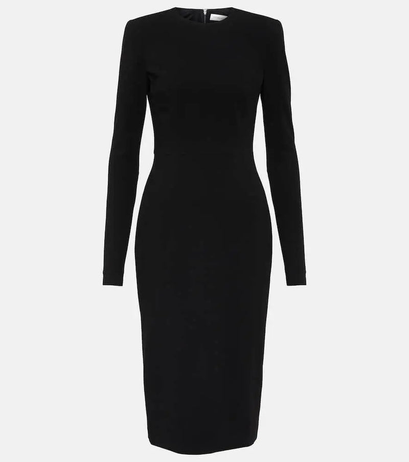 Victoria Beckham Wool crepe midi dress | LYBSTORE