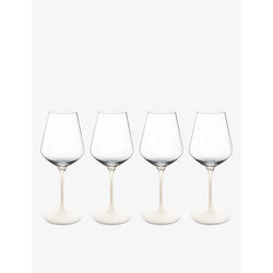 Villeroy & Boch Manufacture Rock Blanc crystal-glass wine glasses set of four