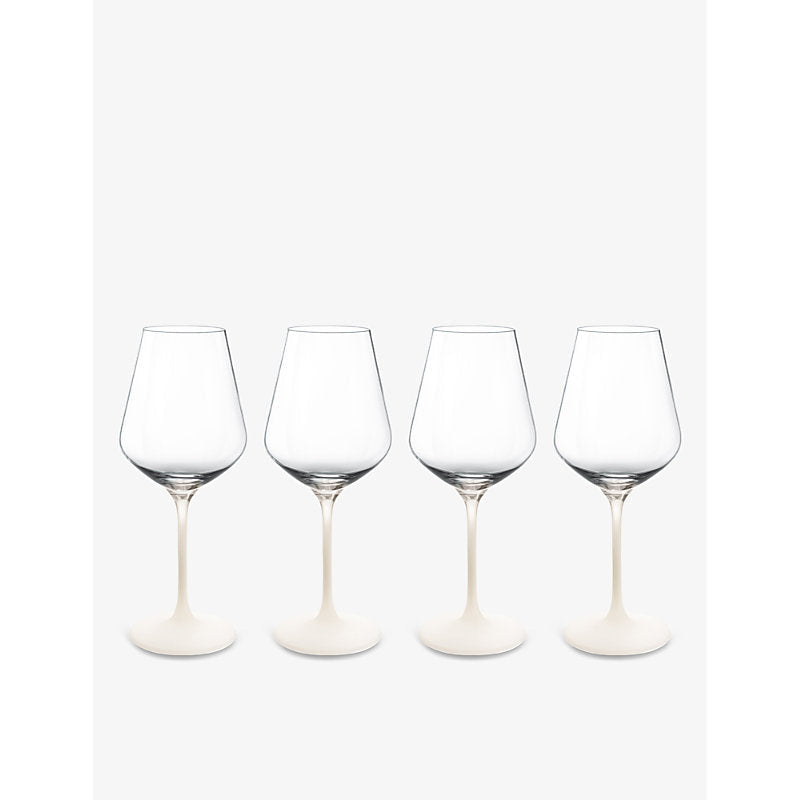 Villeroy & Boch Manufacture Rock Blanc crystal-glass wine glasses set of four