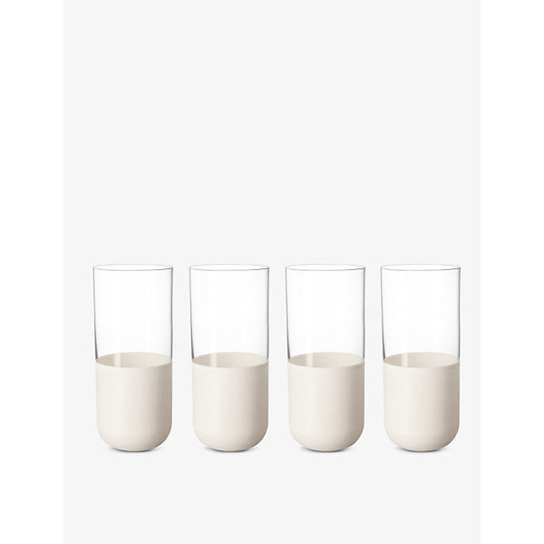 Villeroy & Boch Manufacture Rock Blanc crystal long tumblers set of four