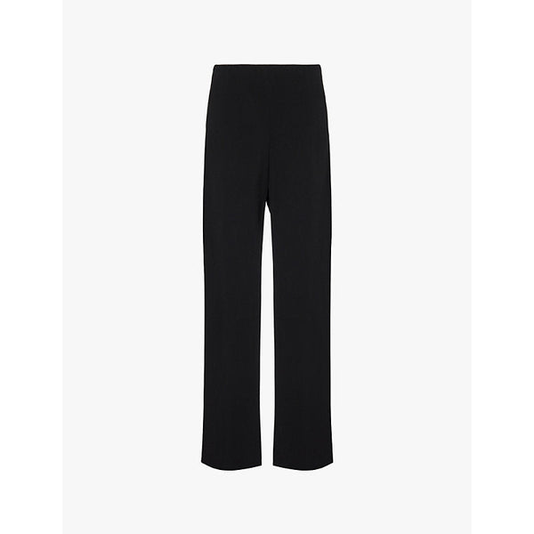 Womens Vince Bias elasticated-waistband straight-leg high-rise woven-blend trousers