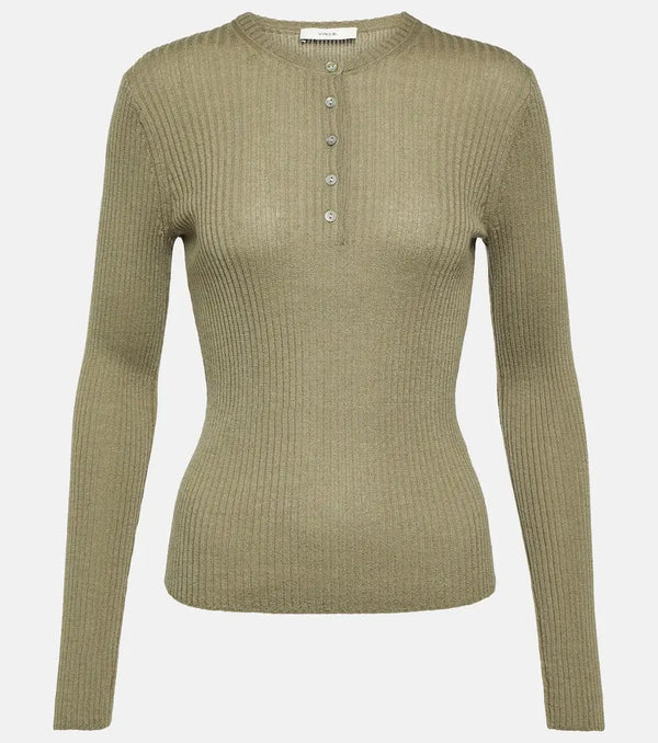 Vince Cashmere and silk Henley shirt | LYBSTORE