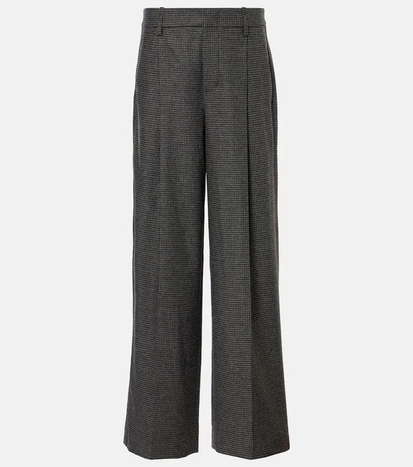 Vince Checked high-rise wide-leg pants | LYBSTORE