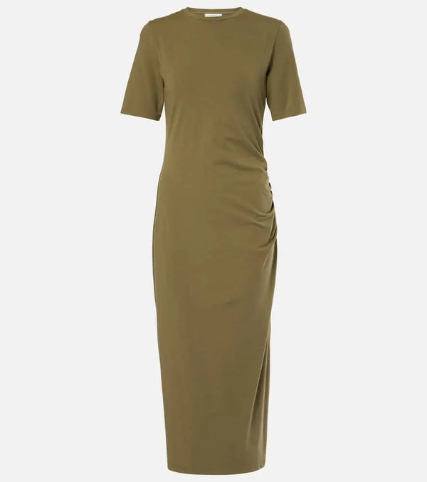 Vince Cotton-blend jersey midi dress