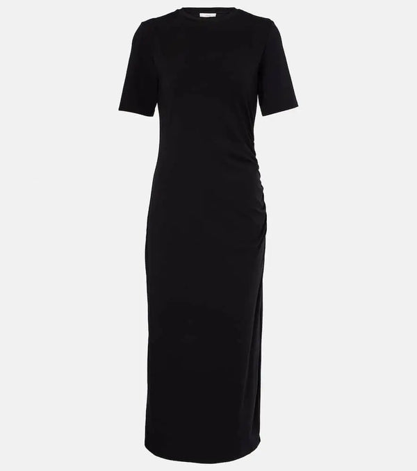 Vince Gathered cotton-blend midi dress