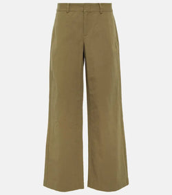 Vince High-rise cotton twill wide-leg pants | LYBSTORE