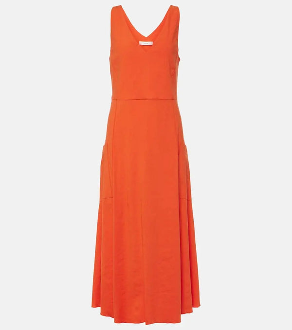 Vince Linen-blend midi dress