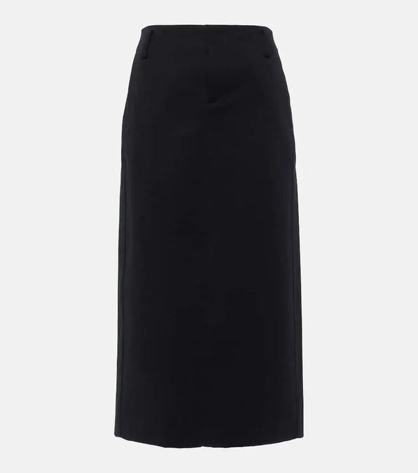 Vince Low-rise cotton-blend midi skirt | LYBSTORE