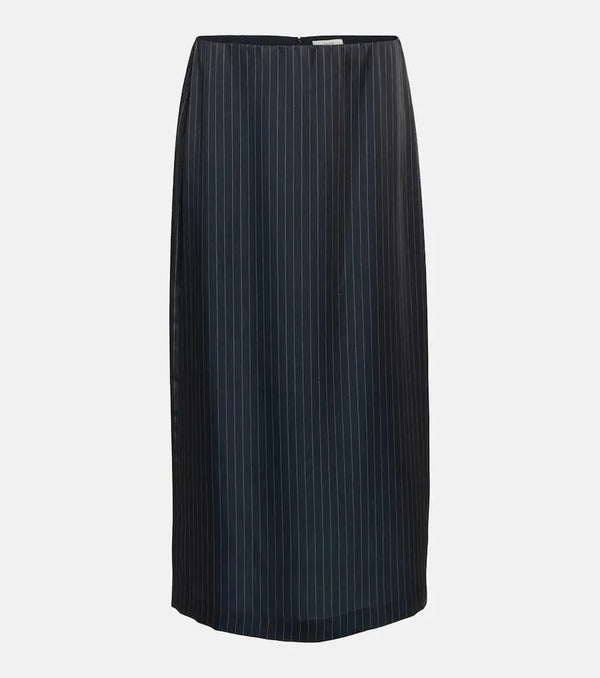 Vince Pinstripe satin pencil skirt | LYBSTORE