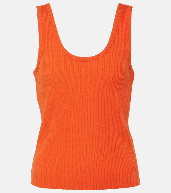 Vince Ribbed-knit cotton-blend tank top