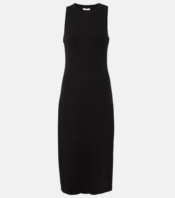 Vince Ribbed-knit jersey midi dress