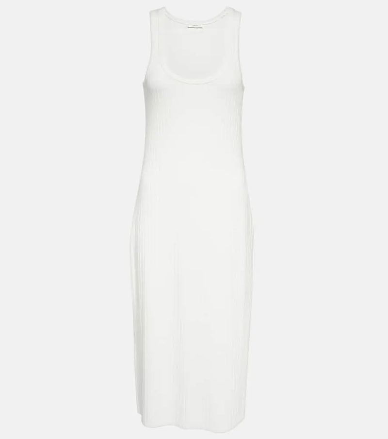 Vince Ribbed scoop-neck midi dress