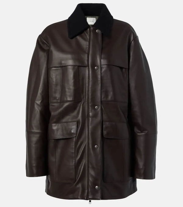 Vince Wool-trimmed leather jacket