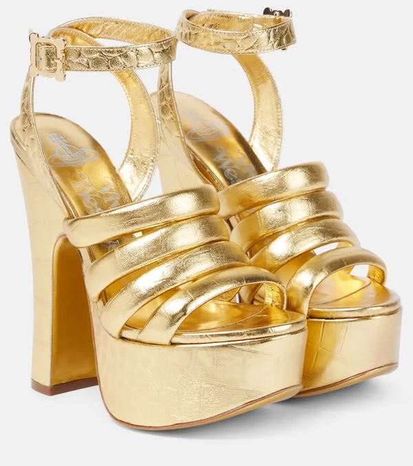 Vivienne Westwood Britney croc-effect leather platform sandals | LYBSTORE