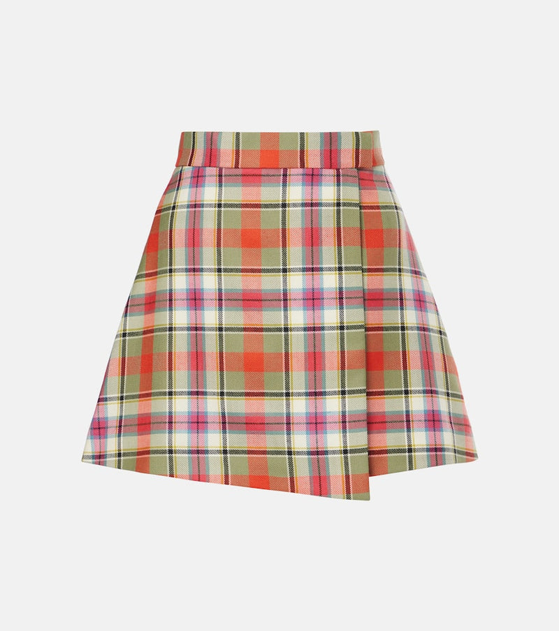 Vivienne Westwood Cut Off checked wool miniskirt