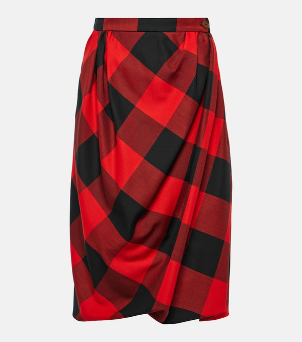 Vivienne Westwood Drunken Drape virgin wool midi skirt