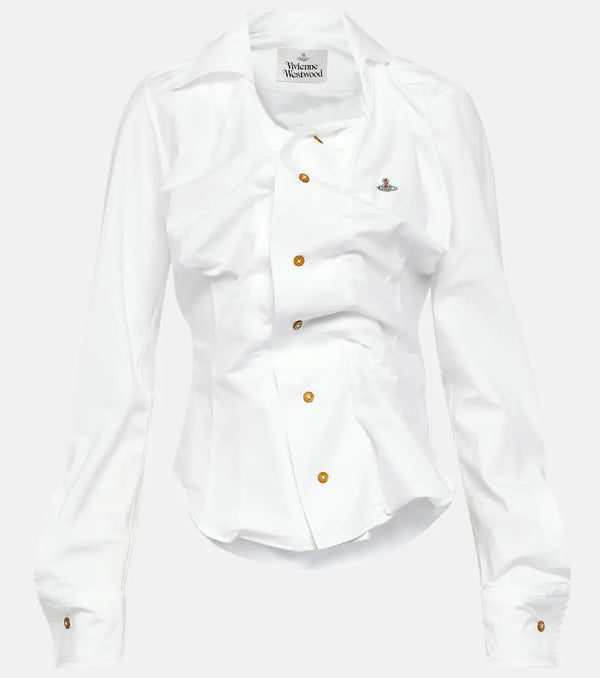 Vivienne Westwood Drunken gathered cotton poplin shirt