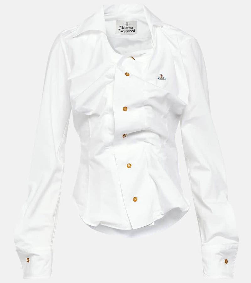 Vivienne Westwood Drunken gathered cotton poplin shirt