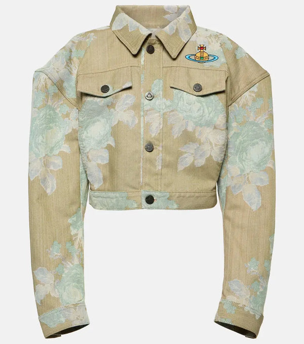 Vivienne Westwood Floral cropped denim jacket | LYBSTORE