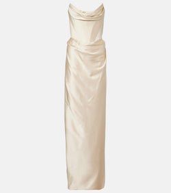 Vivienne Westwood Galaxy draped crêpe satin bustier gown