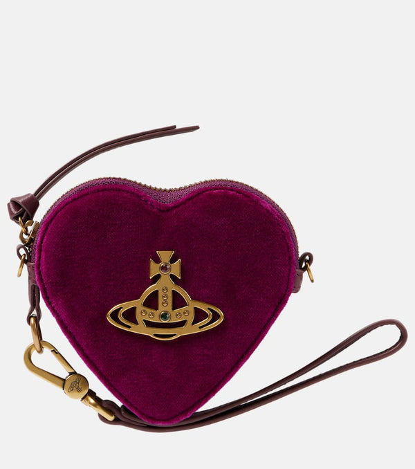 Vivienne Westwood Heart velvet coin purse with strap