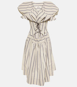 Vivienne Westwood Kate striped cotton midi dress