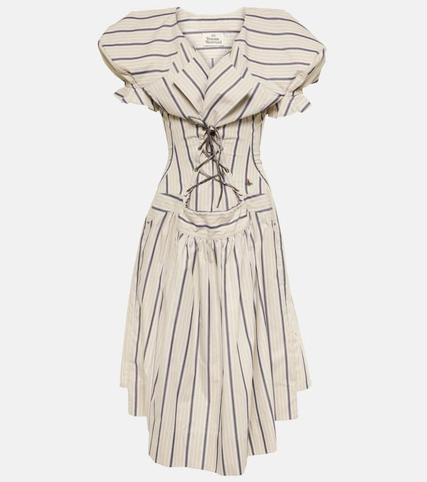 Vivienne Westwood Kate striped cotton midi dress