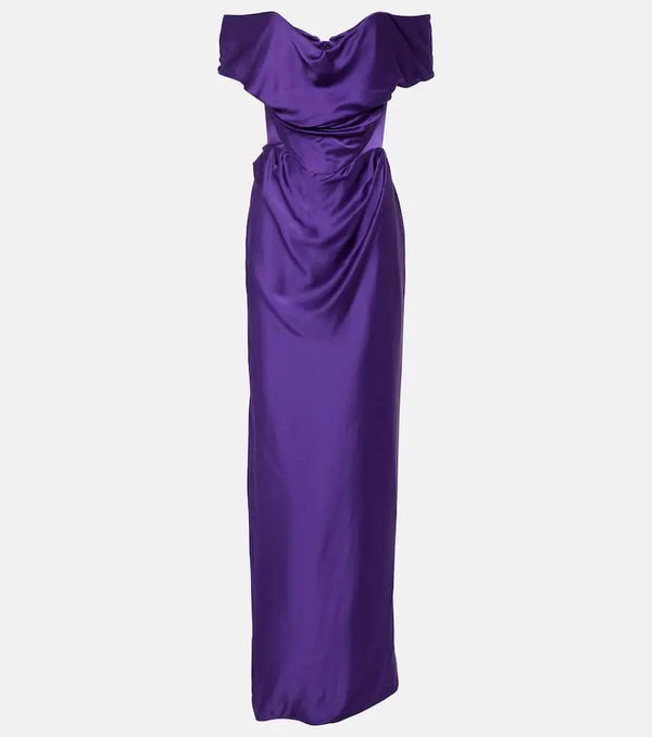 Vivienne Westwood Off-shoulder bustier satin gown | LYBSTORE