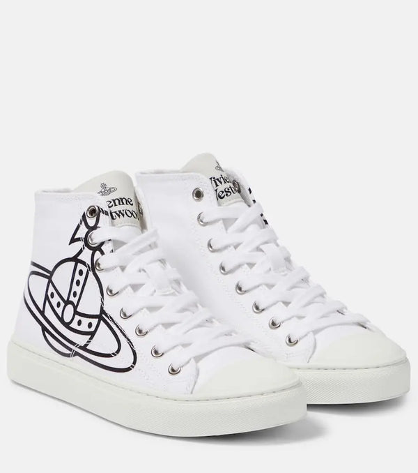 Vivienne Westwood Orb cotton canvas high-top sneakers | LYBSTORE