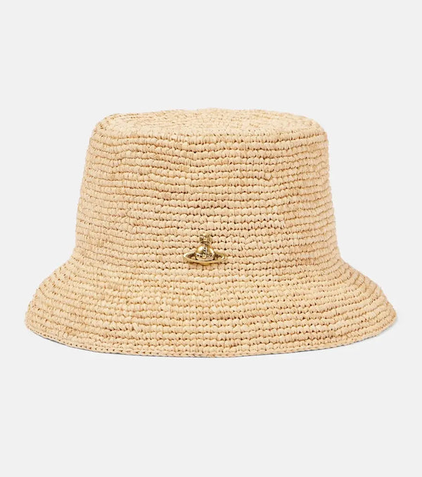 Vivienne Westwood Orb raffia bucket hat | LYBSTORE