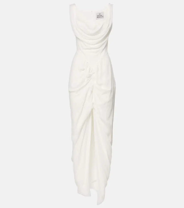 Vivienne Westwood Panther gathered asymmetric maxi dress | LYBSTORE