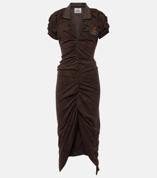 Vivienne Westwood Pulling printed ruched midi dress | LYBSTORE