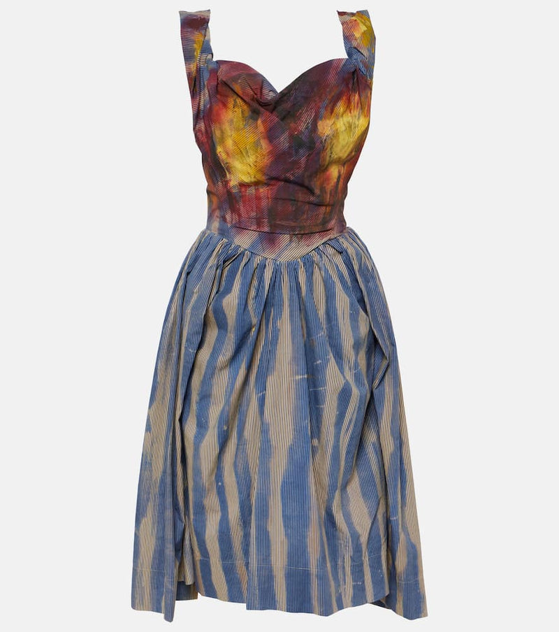 Vivienne Westwood Sunday striped cotton corset dress | LYBSTORE