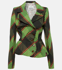 Vivienne Westwood Tartan cotton and linen blazer | LYBSTORE