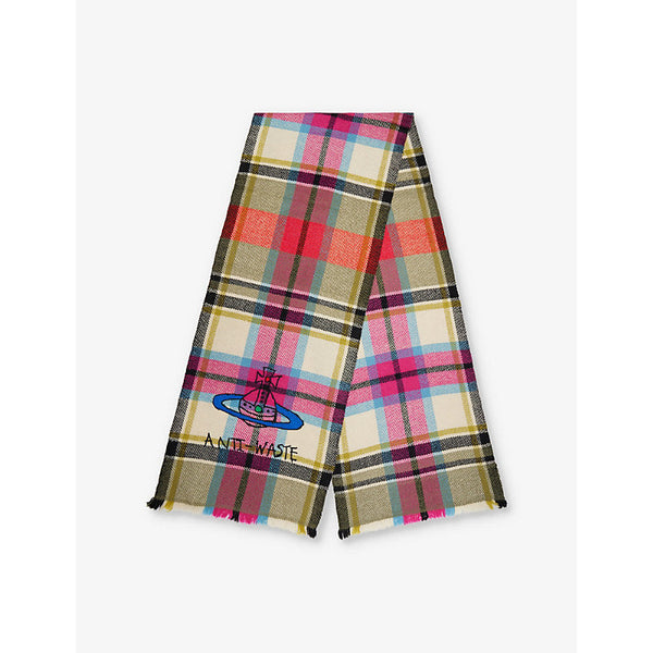 Womens Vivienne Westwood Tartan wool scarf